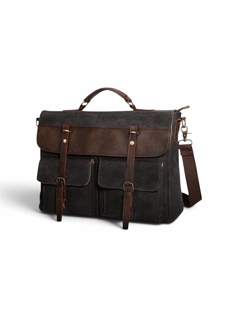 Tocode VTG Leather Canvas Messenger Bag